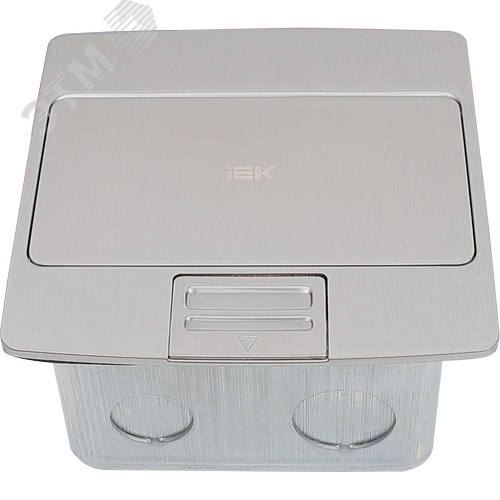 PRIMER Лючок с откидной крышкой неукомплектованный на 3 модуля IP42 нержавеющая сталь IEK - фото 4