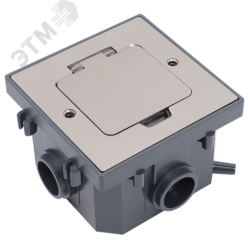 Изображение товара PRIMER Лючок в бетонный пол с коробкой и установочным комплектом на 2 модуля IP44 матовый никель IEK (шт)