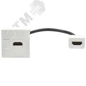 PRIMER РКМ-20-10-П Розетка мультимедийная HDMI M/M (2 модуля) белая IEK - фото 1