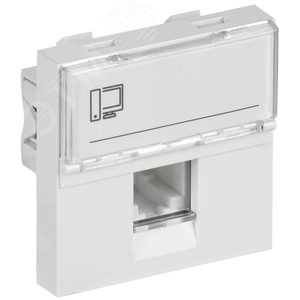 PRIMER РКИ-20-00-П-6 Розетка компьютерная RJ45 UTP кат.6 (2 модуля) белая IEK - фото 1
