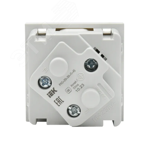 PRIMER РКС-20-30-П-45 Розетка 45град с заземляющим контактом защитной шторкой и винтовым зажимом (2 модуля) белая IEK - фото 3