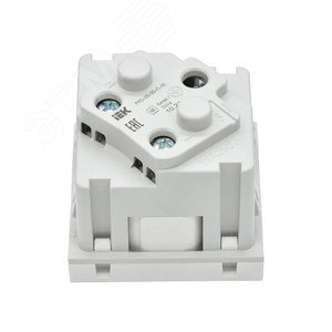 PRIMER РКС-20-30-П-45 Розетка 45град с заземляющим контактом защитной шторкой и винтовым зажимом (2 модуля) белая IEK - фото 4