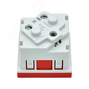 PRIMER РКС-20-32-П-45 Розетка 45град с заземляющим контактом защитной шторкой и винтовым зажимом (2 модуля) красная IEK - фото 4