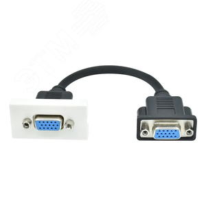 PRIMER РКМ-20-20-П Розетка мультимедийная VGA M/M (2 модуля) белая IEK - фото 2