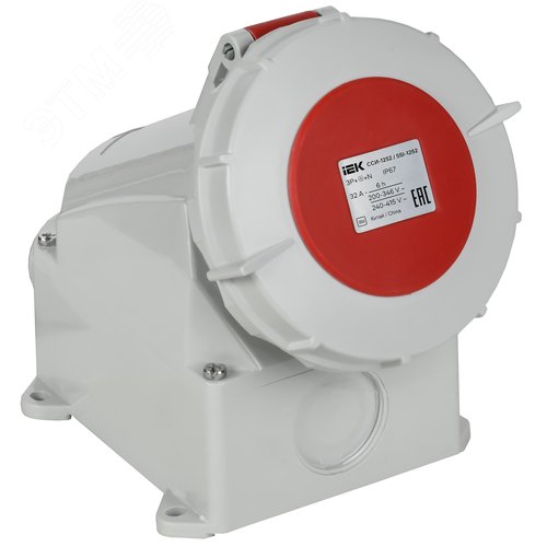 Изображение товара Розетка стационарная ССИ-1252 32А-6ч 380В 3P+PE+N IP67 IEK (шт)