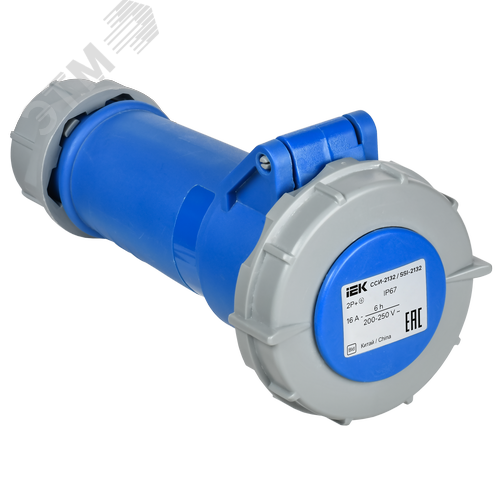 Изображение товара Розетка переносная ССИ-2132 16А-6ч 220В 2P+PE IP67 IEK (шт)