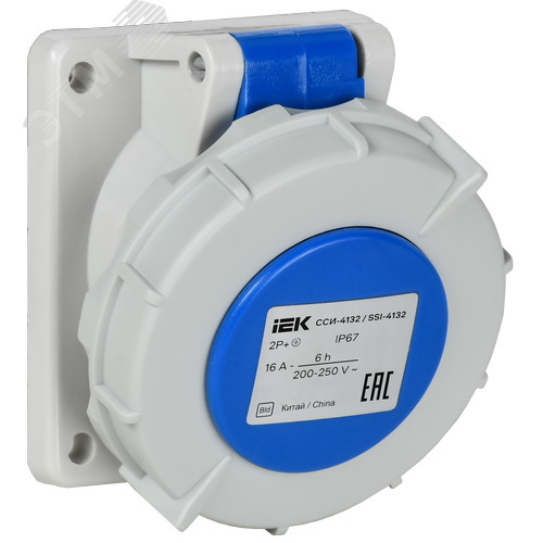 Изображение товара Розетка встраиваемая ССИ-4132 16А-6ч/220В 2P+PE IP67 IEK (шт)