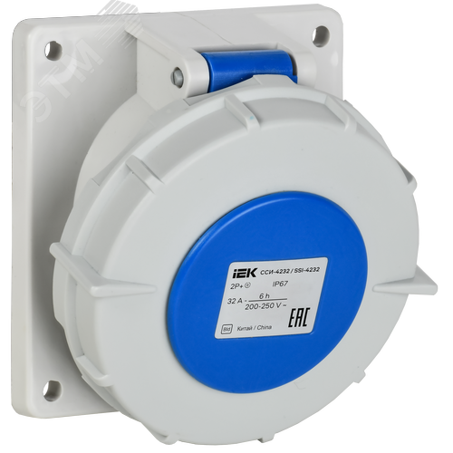 Изображение товара Розетка встраиваемая ССИ-4232 32А-6ч/220В 2P+PE IP67 IEK (шт)