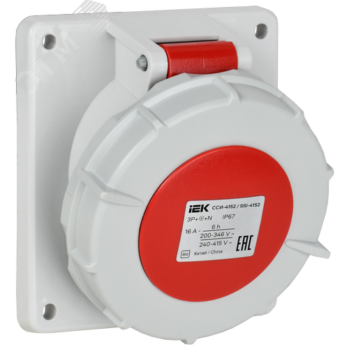Изображение товара Розетка встраиваемая ССИ-4152 16А-6ч/380В 3P+PE+N IP67 IEK (шт)