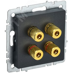 BRITE Аудиорозетка 4 поста РА10-БрЧ черный - фото 1