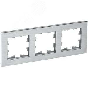 BRITE Рамка 3 поста РУ-3-1-БрА металл алюминий - фото 1