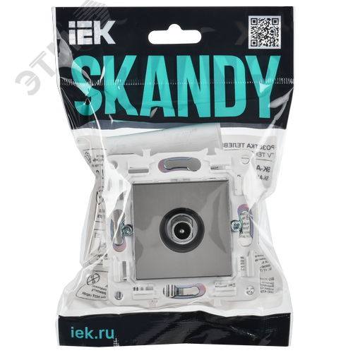 SKANDY Розетка TV проходная SK-A17N никель IEK - фото 2