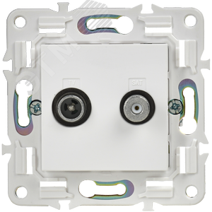SKANDY Розетка двойная TV+SAT SK-A13W арктический белый IEK - фото 2