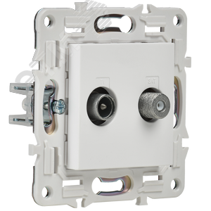 SKANDY Розетка двойная TV+SAT SK-A13W арктический белый IEK - фото 3