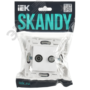 SKANDY Розетка двойная TV+SAT SK-A13W арктический белый IEK - фото 7