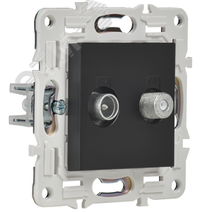 SKANDY Розетка двойная TV+SAT SK-A13Bl черный IEK - фото 3