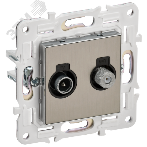 SKANDY Розетка двойная TV+SAT SK-A13N никель IEK - фото 1