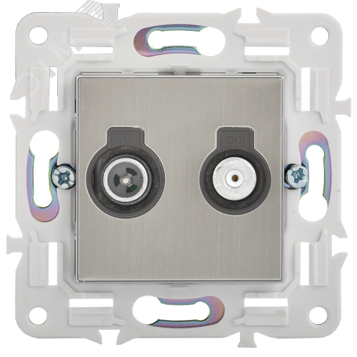 SKANDY Розетка двойная TV+SAT SK-A13N никель IEK - фото 3