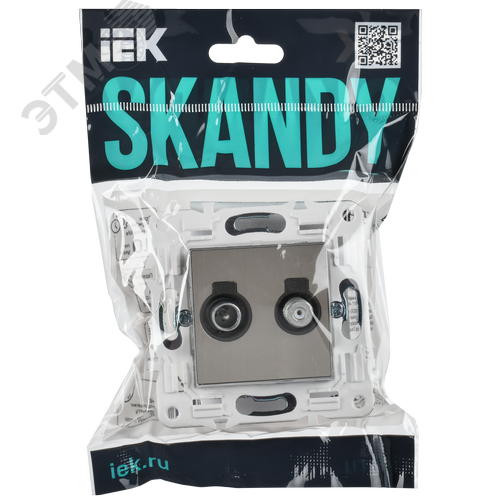 SKANDY Розетка двойная TV+SAT SK-A13N никель IEK - фото 2