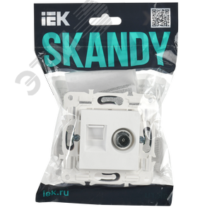 SKANDY Розетка двойная TV+RJ45 кат.5E SK-A14W арктический белый IEK - фото 7