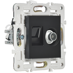 SKANDY Розетка двойная TV+RJ45 кат.5E SK-A14Bl черный IEK - фото 3