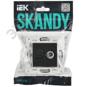 SKANDY Розетка двойная TV+RJ45 кат.5E SK-A14Bl черный IEK - фото 7