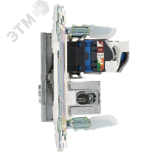 SKANDY Розетка двойная TV+RJ45 кат.5E SK-A14N никель IEK - фото 5