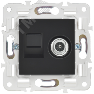 SKANDY Розетка двойная TV+RJ45 кат.6E SK-A15Bl черный IEK - фото 2