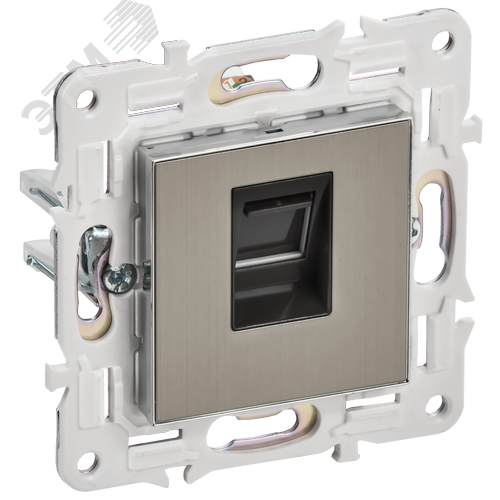 SKANDY Розетка компьютерная RJ45 кат.6 SK-K02N никель IEK - фото 1