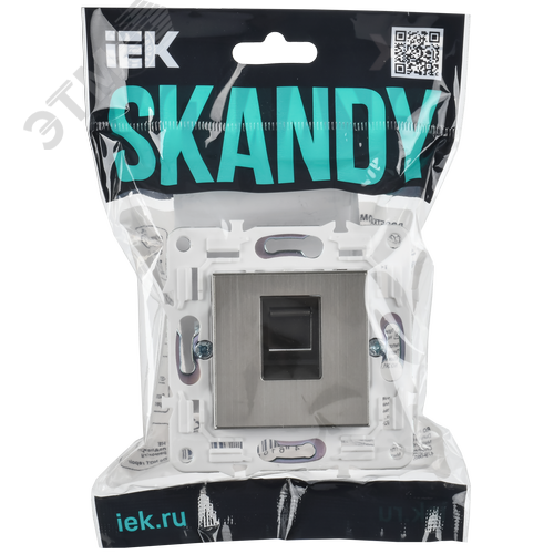 SKANDY Розетка компьютерная RJ45 кат.6 SK-K02N никель IEK - фото 2