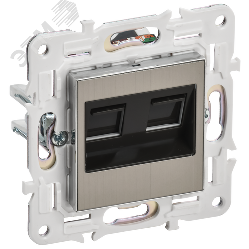 SKANDY Розетка компьютерная двойная RJ45 кат.5E SK-K03N никель IEK - фото 1