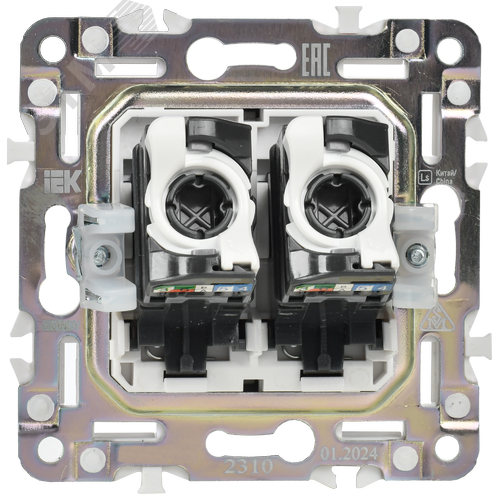 SKANDY Розетка компьютерная двойная RJ45 кат.5E SK-K03N никель IEK - фото 6