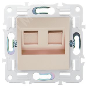 SKANDY Розетка компьютерная двойная RJ45 кат.5E SK-K03Sa песочный IEK - фото 2