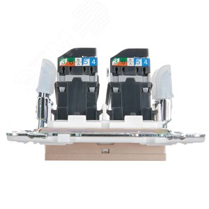 SKANDY Розетка компьютерная двойная RJ45 кат.5E SK-K03Sa песочный IEK - фото 5