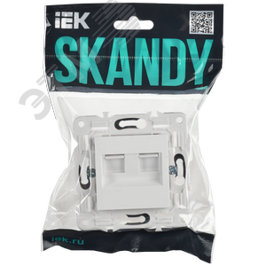 SKANDY Розетка компьютерная двойная RJ45 кат.6 SK-K04W арктический белый IEK - фото 2