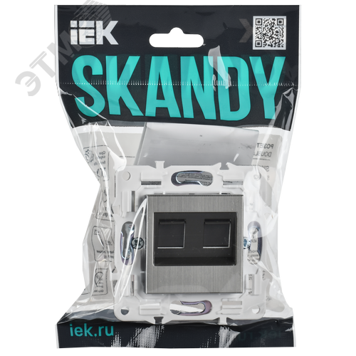 SKANDY Розетка компьютерная двойная RJ45 кат.6 SK-K04N никель IEK - фото 2