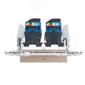 SKANDY Розетка компьютерная двойная RJ45 кат.6 SK-K04Sa песочный IEK - фото 5
