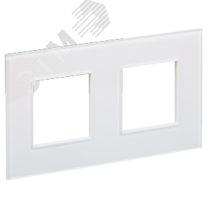 SKANDY Рамка 2-местная SK-F22W стекло арктический белый IEK - фото 1