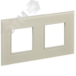 SKANDY Рамка 2-местная SK-F22B стекло беж. IEK - фото 1
