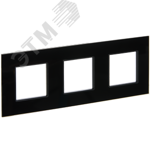 SKANDY Рамка 3-местная SK-F23Bl стекло черный IEK - фото 1