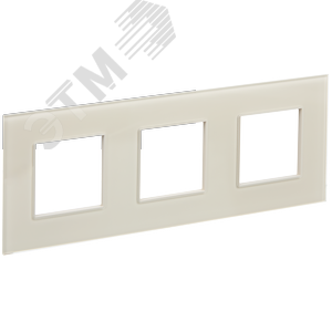 SKANDY Рамка 3-местная SK-F23B стекло беж. IEK - фото 1