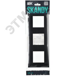 SKANDY Рамка 3-местная SK-F03Bl черный IEK - фото 6