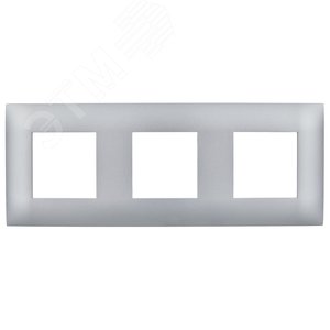 SKANDY Рамка 3-местная SK-F03S серебряный IEK - фото 2