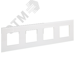 SKANDY Рамка 4-местная SK-F24W стекло арктический белый IEK - фото 1