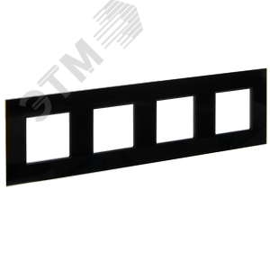 SKANDY Рамка 4-местная SK-F24Bl стекло черный IEK - фото 1