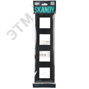 SKANDY Рамка 4-местная SK-F04Bl черный IEK - фото 6