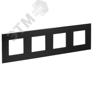 SKANDY Рамка 4-местная SK-F34Bl металл черный IEK - фото 1