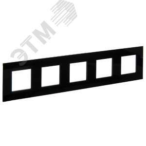 SKANDY Рамка 5-местная SK-F25Bl стекло черный IEK - фото 1