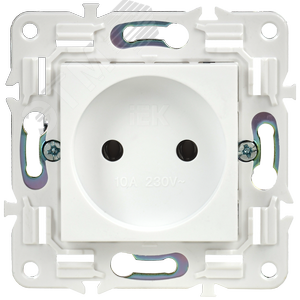 SKANDY Розетка без заземления без защитных шторок 10А SK-R02W арктический белый IEK - фото 2