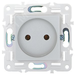 SKANDY Розетка без заземления без защитных шторок 10А SK-R02S серебряный IEK - фото 2